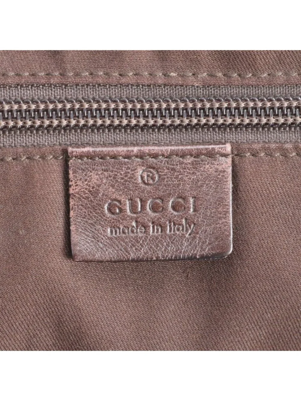 Gucci GG Canvas Leather Tote Shoulder Business Document Brown